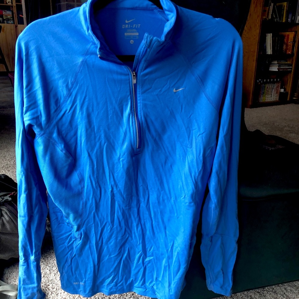 Nike Dryfit blue 3/4 zip pullover